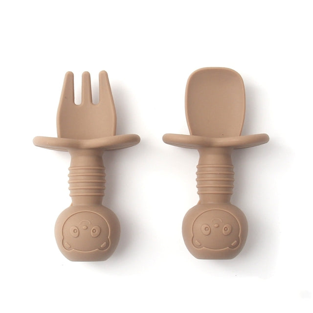 Silicone Food Grade Baby Fork and Spoon Set