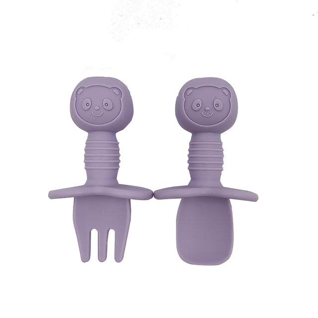 Silicone Food Grade Baby Fork and Spoon Set