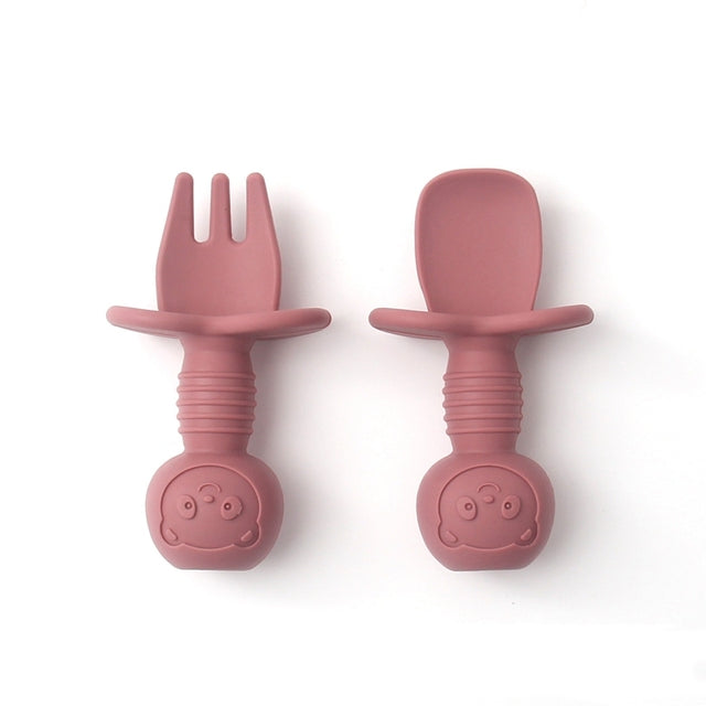 Silicone Food Grade Baby Fork and Spoon Set