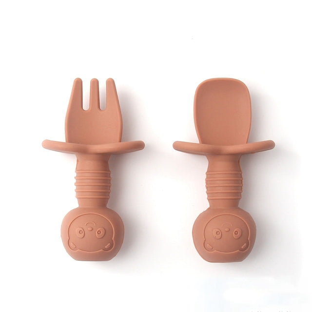 Silicone Food Grade Baby Fork and Spoon Set