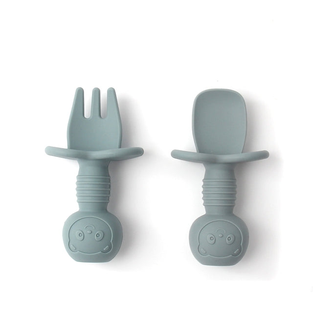 Silicone Food Grade Baby Fork and Spoon Set