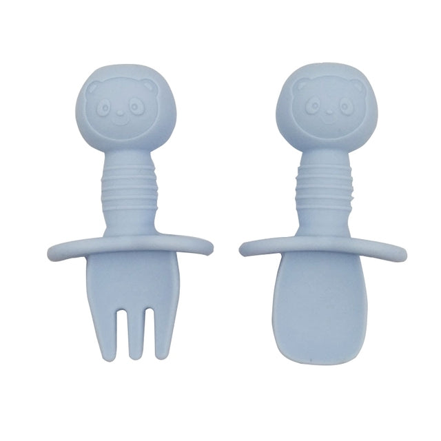 Silicone Food Grade Baby Fork and Spoon Set