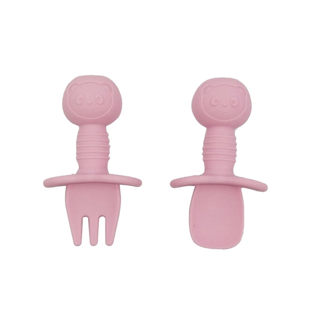 Silicone Food Grade Baby Fork and Spoon Set