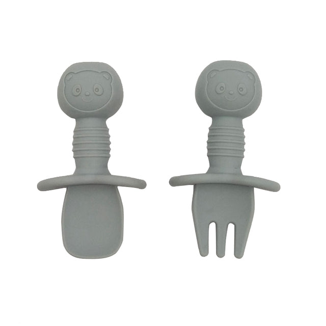 Silicone Food Grade Baby Fork and Spoon Set