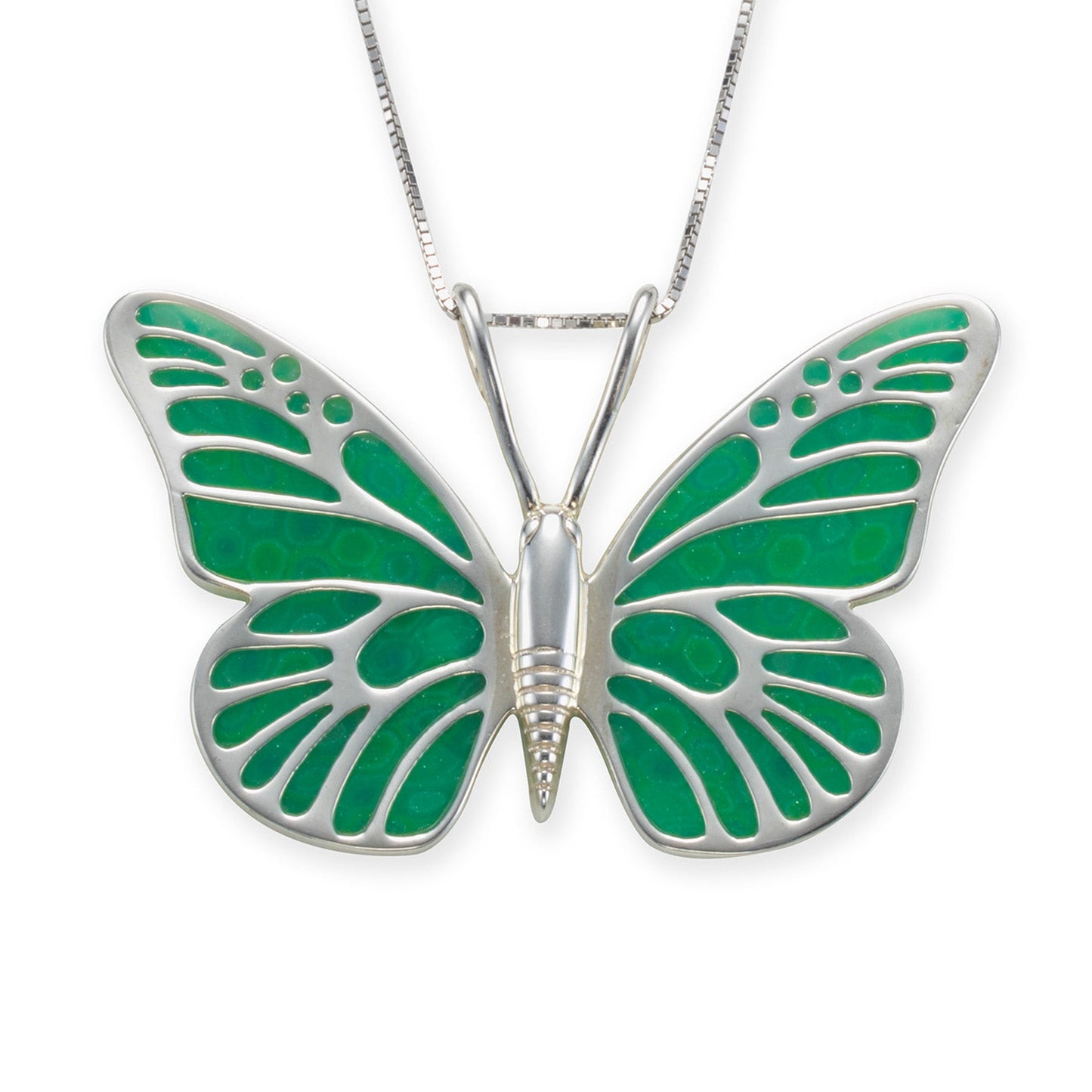 Sterling Silver 925 Butterfly Necklace Handcrafted Pendant